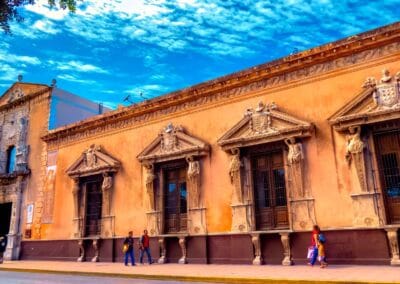 Colorful historic street in Mérida on the Mérida and Riviera Maya tour package.