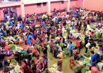 The vegetable market of Chichicastenango is an excellent spot for photography, as is the colorful picture taken during our Highlights of Guatemala Tour.