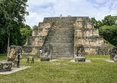 The twin pyramid complex of Tikal Park.