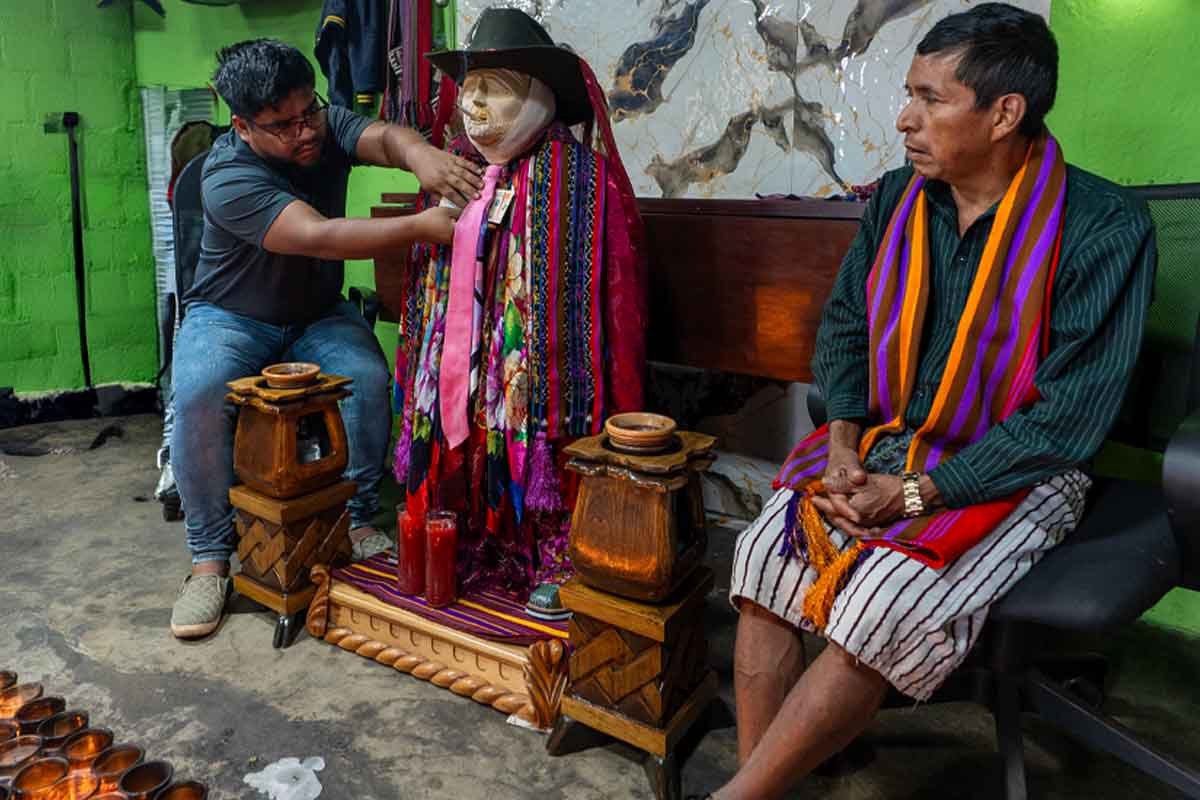 Private indigenous tours in Guatemala featuring a Maya family entrusted with guarding Saint Maximon