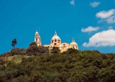 Church of Nuestra Señora de los Remedios above Cholula during a private journey from Mexico City to Oaxaca