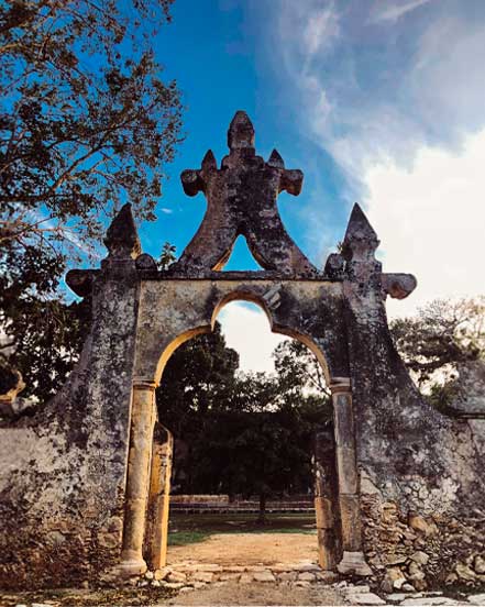 Historic entrance to Hacienda in Merida, Yucatan, featured in Martsam’s Mexico tour packages