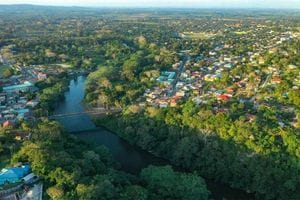 Aerial view of San Ignacio, Belize, home of Martsam Travel’s Belize office.